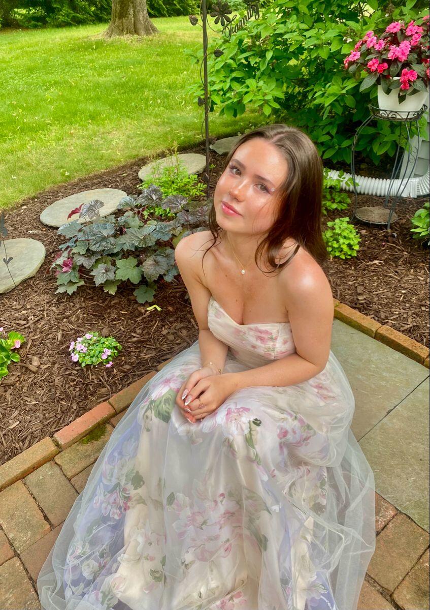 Charming Satin Tulle Floral Strapless Long Party Dress Formal Wedding Guest Dress SP2660