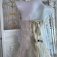 Classy Strapless Off White Tulle Beaded Appliques Mermaid Long Birthday Party Dress Prom Gown SP1463