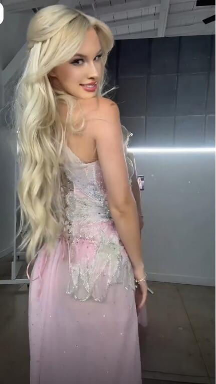 Pretty Pink Chiffon Sequin Beaded Slit Long Party Dress Birthday Prom Dress SP3756