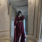 A-line V Neck Hi-low Evening Dress With Long Sleeves  Y4522