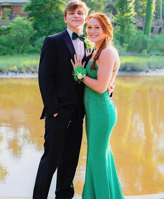 Charming Emerald Green Mermaid Prom Dress,Emerald Green Evening Dress Y6481