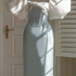 Retro Style Short Prom Dress with Puff Sleeves,Y2543