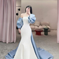 Classy White Mermaid Prom Dress,Pageant Dress  Y7150