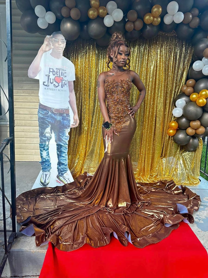 Stunning Mermaid Prom Dress with Train For Black Girls  Y4202