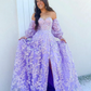 Sparkle Princess Bustier Puff Sleeve Lace Long Prom Dress Detachable Sleeves Evening Dress  Y1805