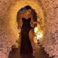 Elegant Black Sheath Evening Dress With Split,Black Gala Dress Y6257