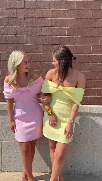 Pretty Yellow Satin Short 9th Grade Homecoming Dress,Bow Off The Shoulder Short Birthday Outfits SP3313