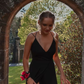 Simple Black A-line Prom Dress,Black Evening Dress,Winter Dance Dress Y5447