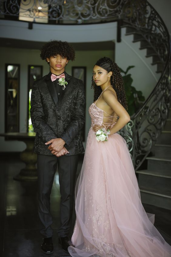 Generous Pink A-line Prom Dress,Pink Graduation Dress Y6691