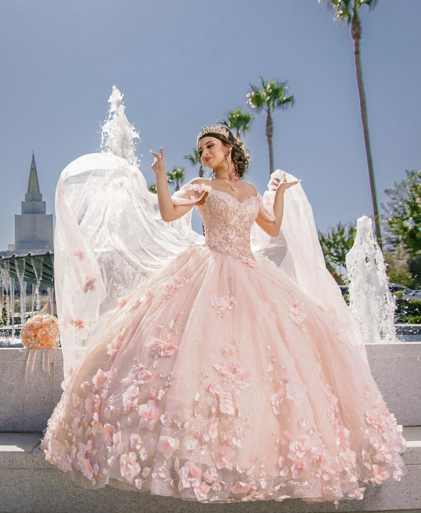 sweet 16 dresses pink Dress,Pink Ball Gown With 3D Flowers,Pink Princess Dress – Simplepromdress Vintage Y2K Dress Lace Up Hand Made Women's Trove New York Colour:Emerald Green