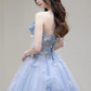 A-Line Blue Tulle Long Prom Dress, Blue Tulle Formal Dress Y6774
