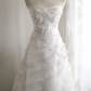 Vintage Strapless White tulle Layered Mermaid Long Wedding Dress Bridal Dress SP1247