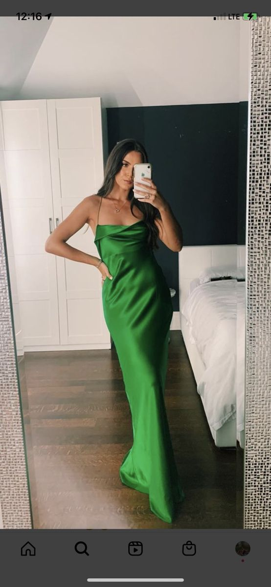 Elegant Green Sheath Prom Dress,Green Evening Dress  Y7297