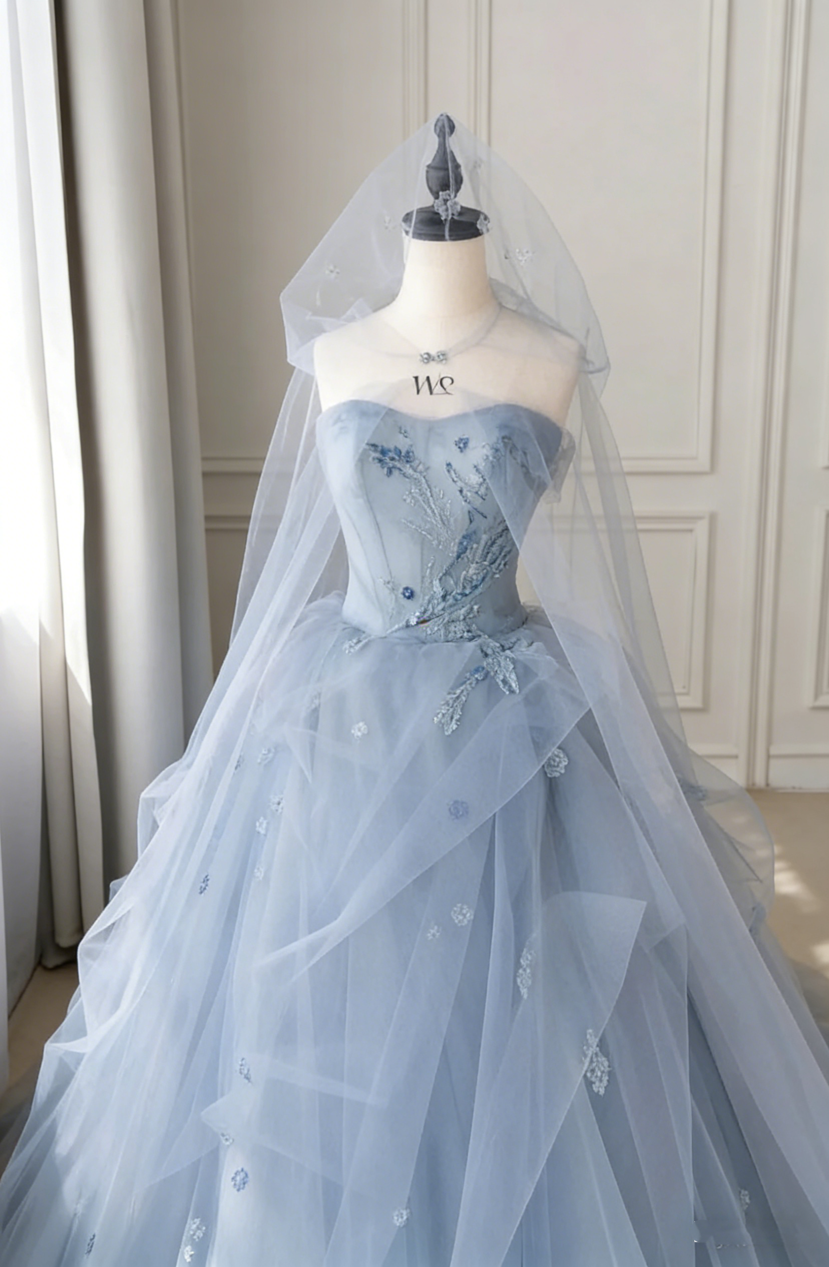 Fantasy Blue Tulle Ball Gown,Blue Sweet 16 Dress,Fairy Dress Y2398 Simplepromdress Fantasy Blue Tulle Ball Gown,Blue Sweet 16 Dress,Fairy Dress Y2398 Simplepromdress