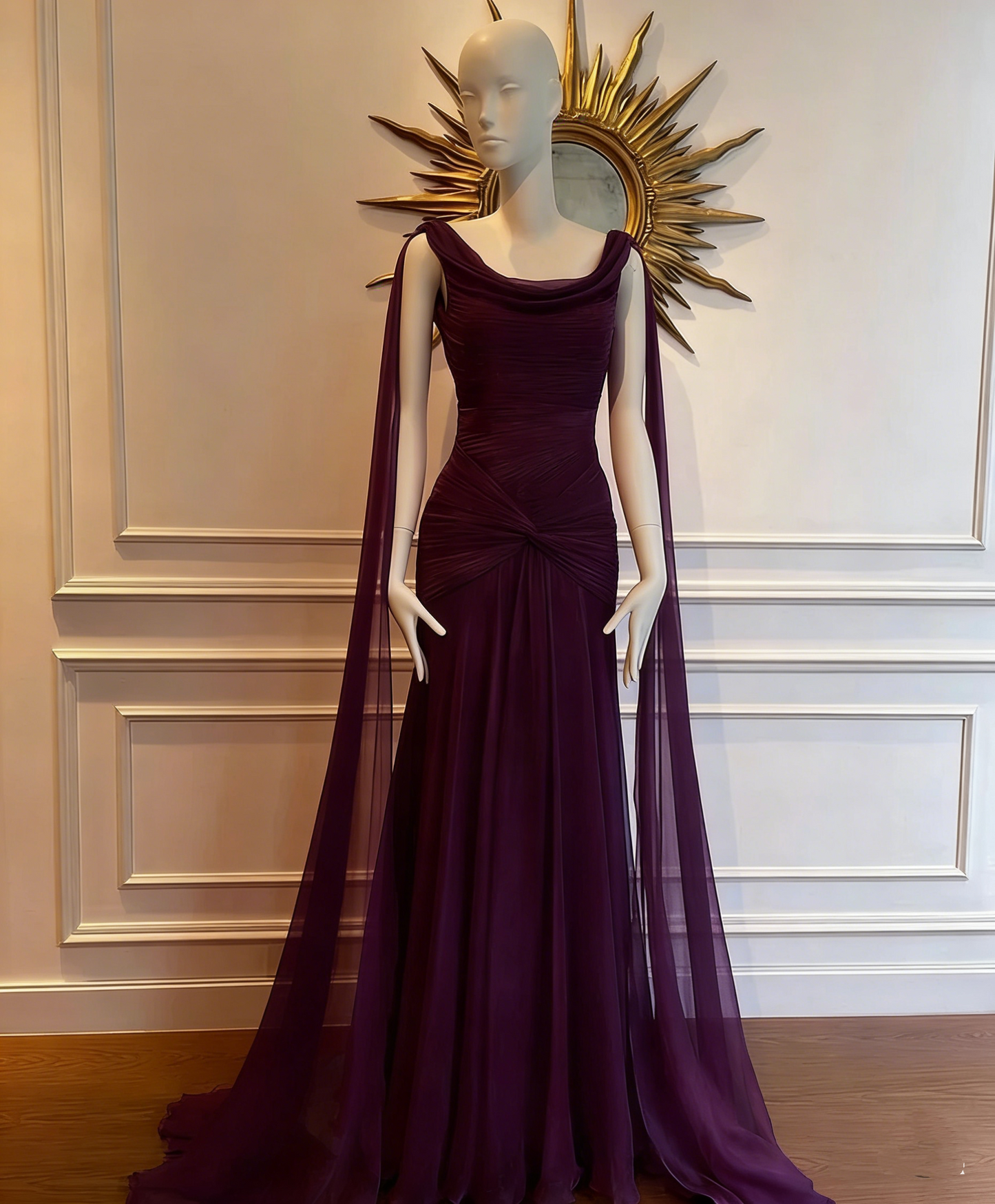 Charming Red Chiffon Mermaid Long Evening Dress Prom Dress Y8762