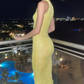 Chic Sequin Sheath Blue Long Prom Dress Evening Dress Y7754