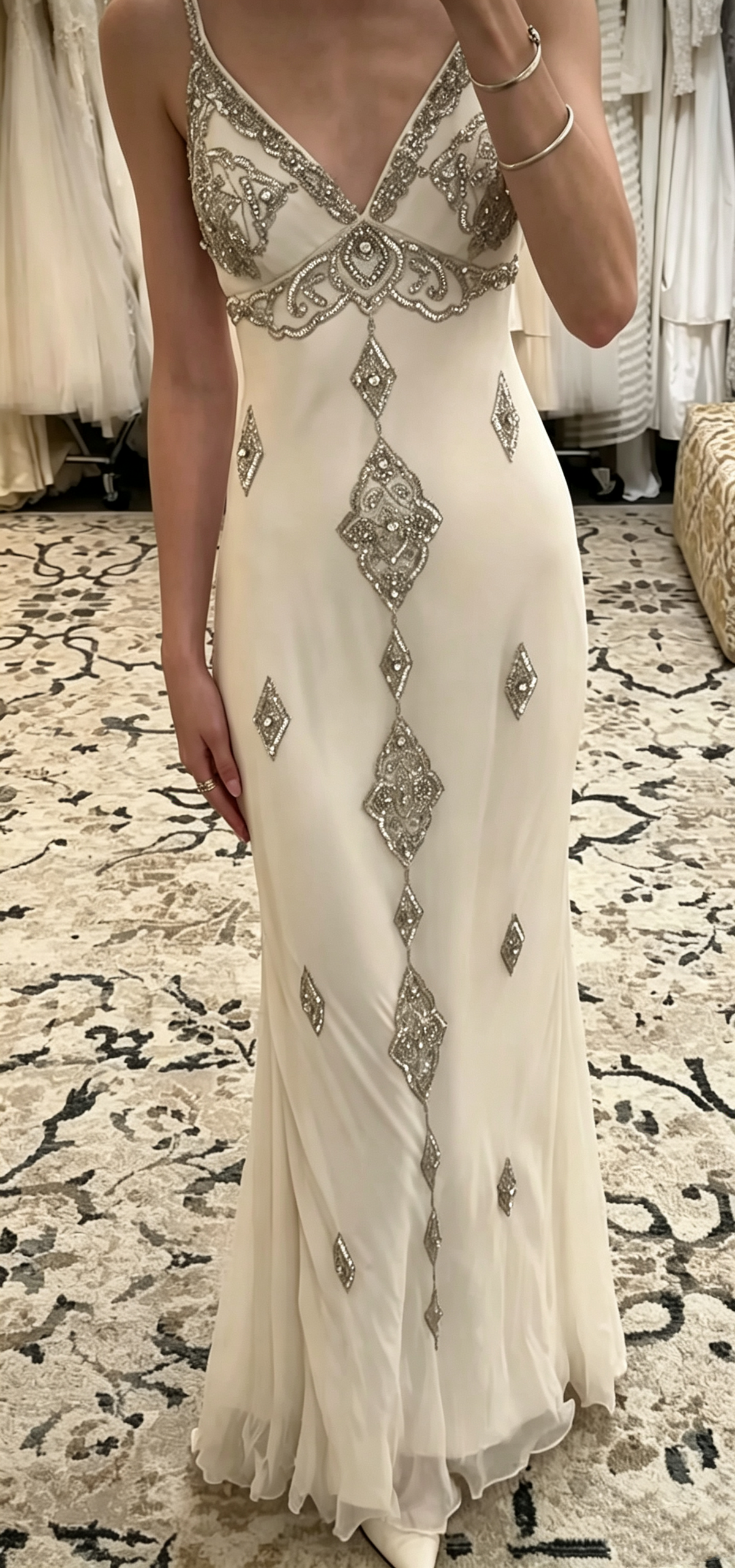 Elegant Ivory Spaghetti Straps Chiffon Beaded Mermaid Long Party Dress Birthday Prom Dress SP3906