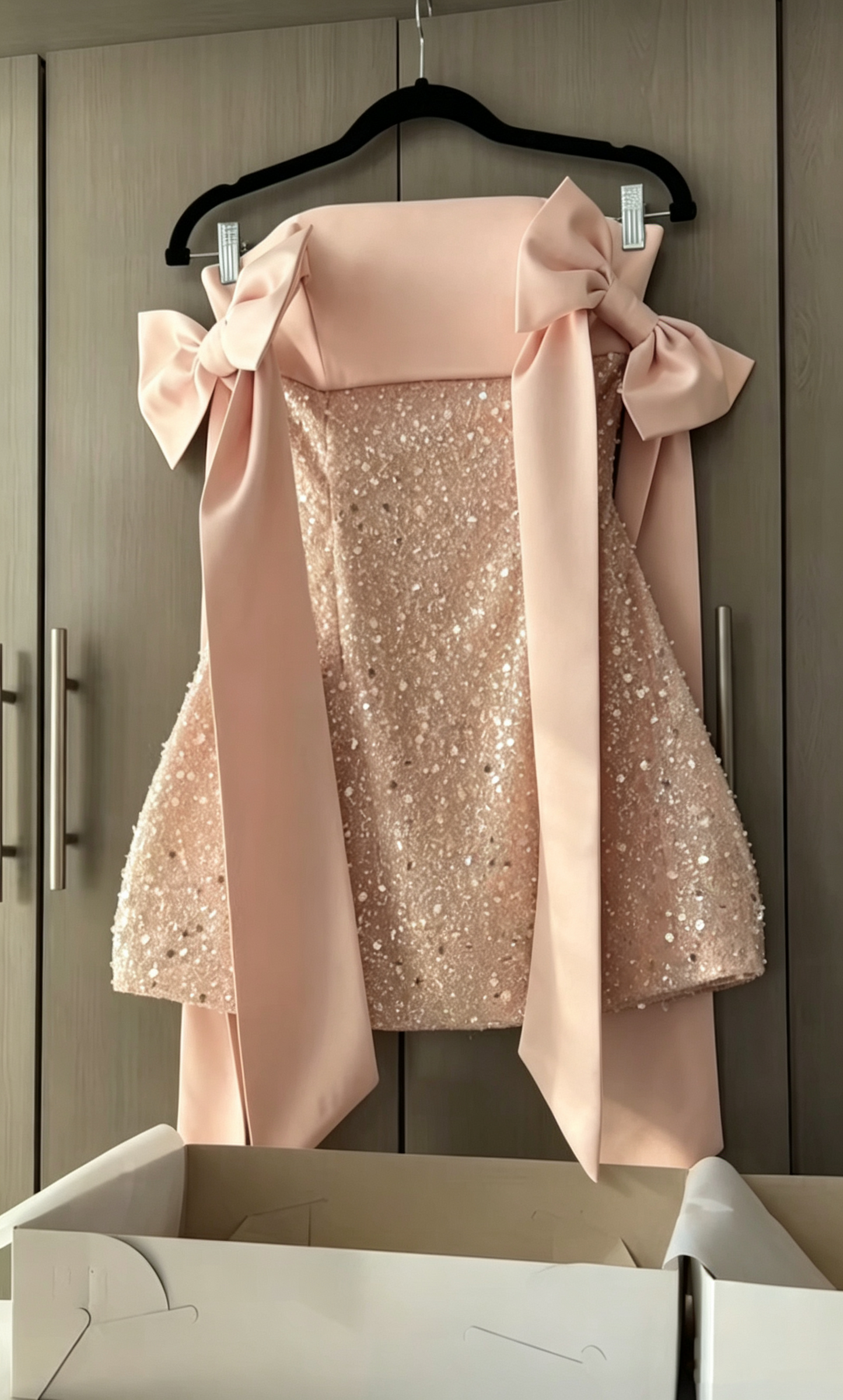 Cute Yellow Satin Sequin Short Homecoming Dress,Bow Straps Mini 19th Birthday Outfits SP3100