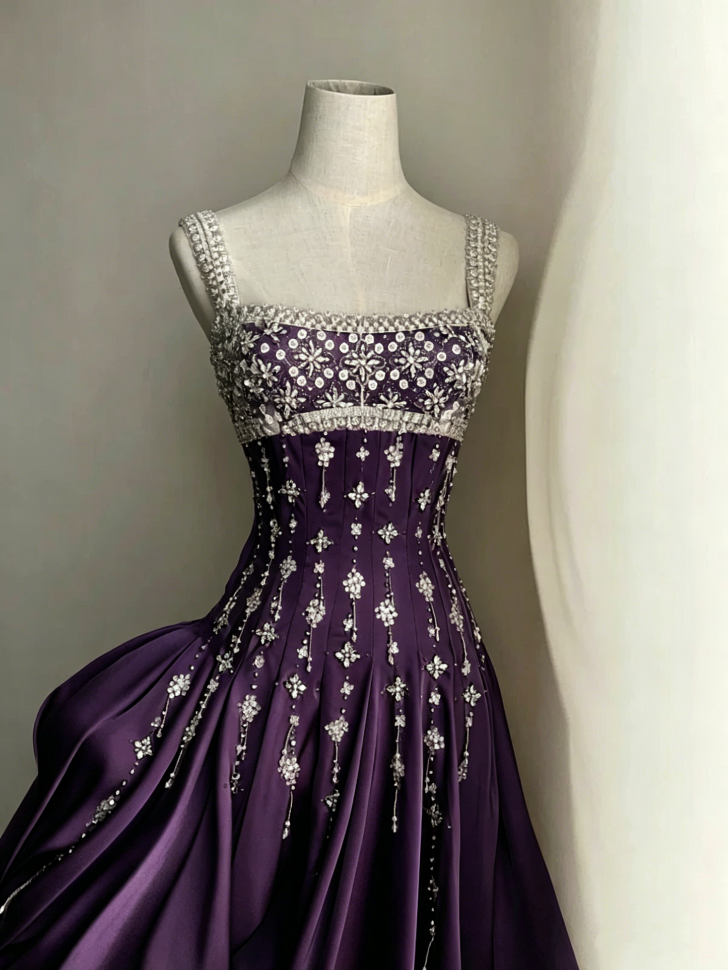 Luxury nude pink satin hand-beaded diamond homecoming dress Y4542