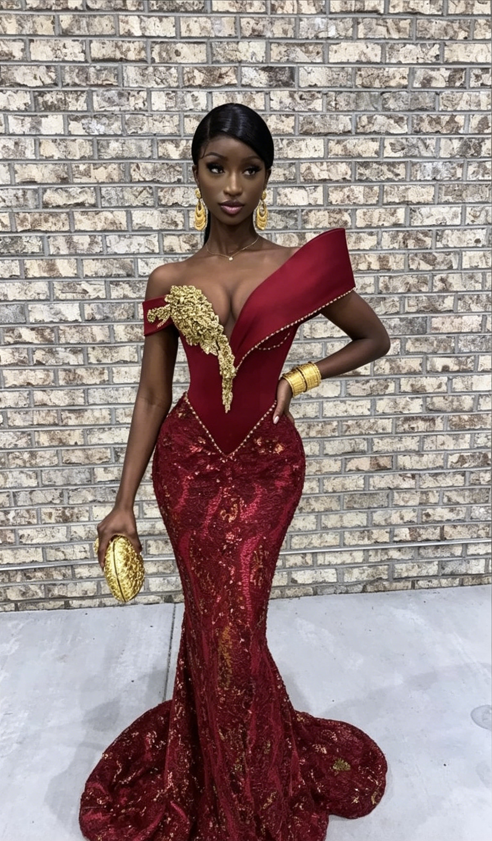 Burgundy African Mermaid Prom Dress Long Evening Dress Y6520 – Simplepromdress
