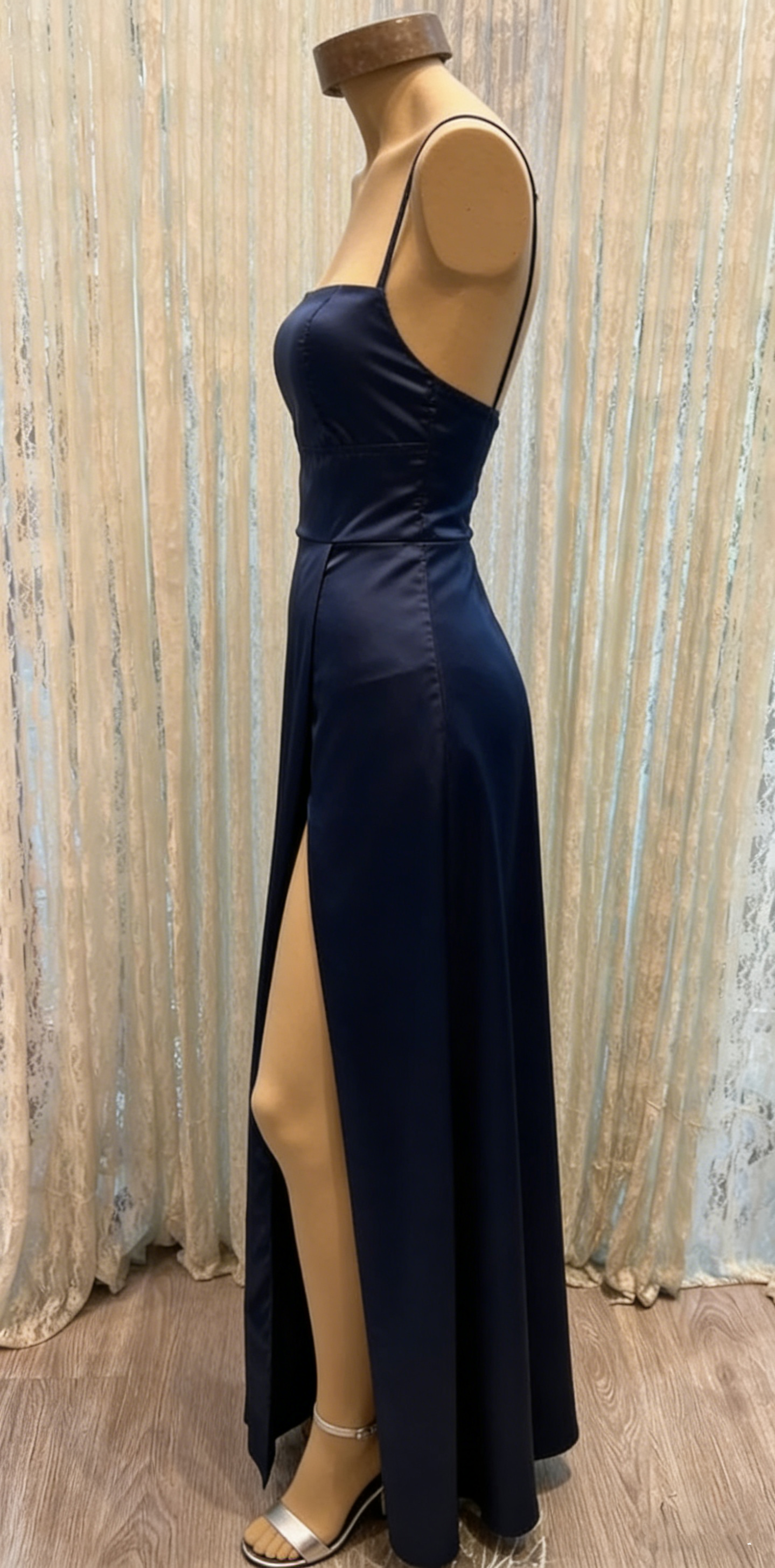 Classic A-line Navy Blue Prom Dress With Split,Simple Evening Dress Fo Simplepromdress Classic A-line Navy Blue Prom Dress With Split,Simple Evening Dress Fo Simplepromdress