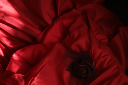 Vintage Red Strapless Satin Layered Mermaid Long Prom Dresses Evening Dress SP1174