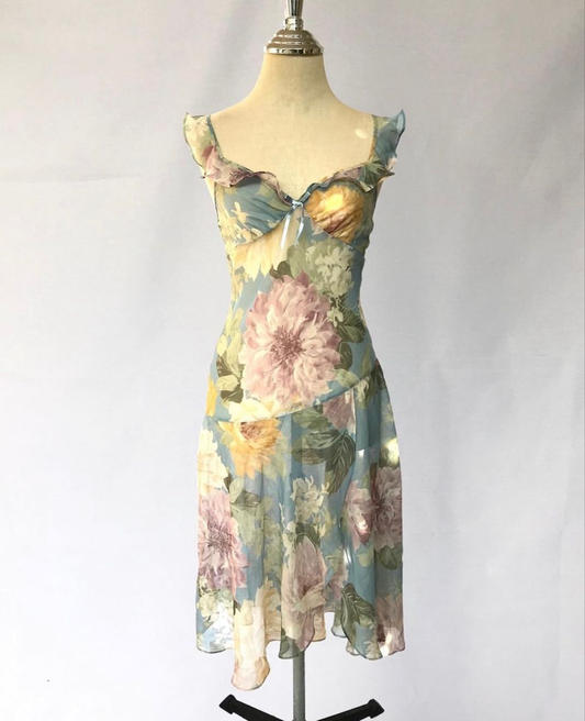 Beautiful Chiffon Printed Floral Short Prom Dress Formal Homecoming Dress SP98