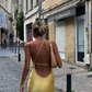 Backless Yellow Prom Dress,Sexy Yellow Prom Gown Y3036