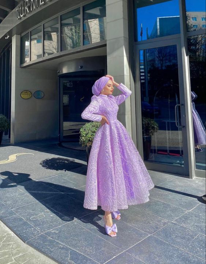 purple prom dress modest Dramatic Two-Tone Purple Sequin Prom Dress