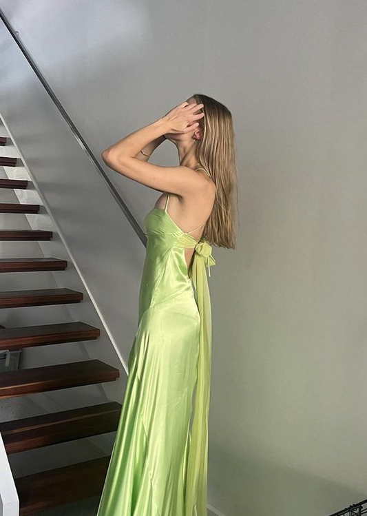 Elegant Green Vintage Long Prom Dress Formal Evening Dress Y7421