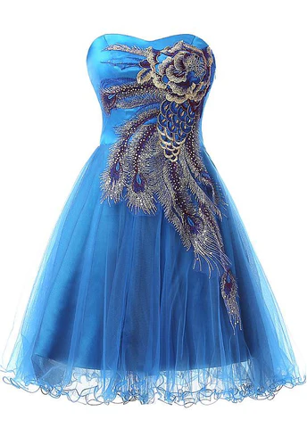 Chic Tulle Satin Sweetheart Neckline A-Line Short Cocktail Dress,Homecoming Dress Y8485