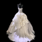 Classy Spaghetti Straps White Tulle Appliques Satin Pleated Formal Wedding Dress Long Bridal Dress Y9853