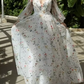 French Elegant Floral Chiffon Long Sleeve Bridal Dress ,V Neck Wedding Dress Y2065