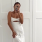 White Spaghetti Straps Long Evening Dress Formal Dress Y7201