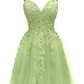 Backless Short Cocktail Dress with Appliques Spaghetti Straps Homecoming Dress ,Y2418