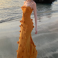 Unique Spaghetti Straps Orange Mermaid Evening Dress Formal Prom Dress Y7999