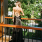 Simple Black Spaghetti Straps Long Mermaid Prom Dress Evening Dress Y8294