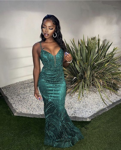 Stunning Green Sleeveless Evening Dress,Glam Dress Y5907 Simplepromdress Stunning Green Sleeveless Evening Dress,Glam Dress Y5907 Simplepromdress