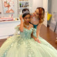 Beautiful Off the Shoulder Sexy Corset Sage Green Quince Dress Ball Gown Y1924