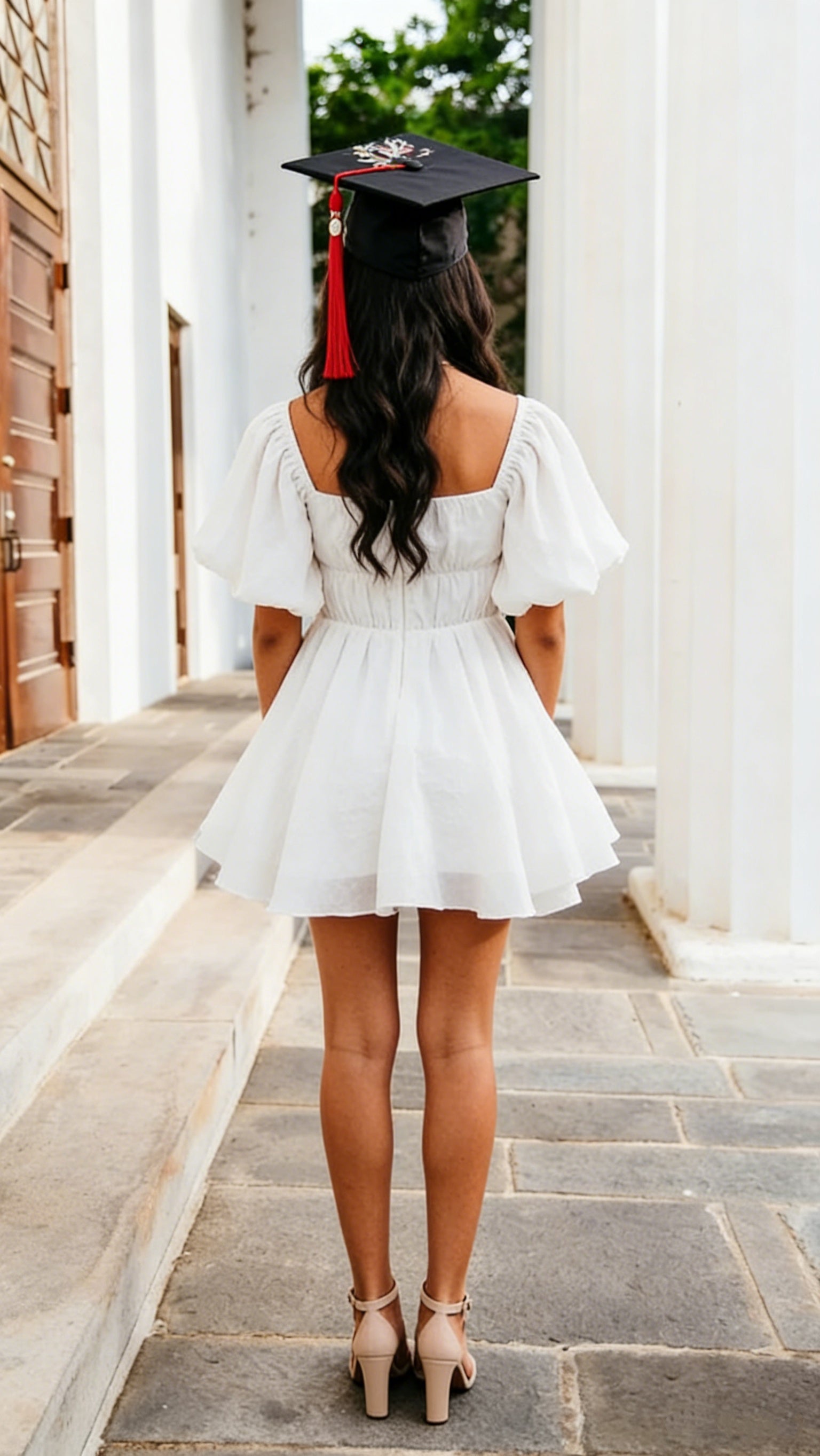 Cute White Puffy Sleeves Short Homecoming Dress,Graduation Dress Y1340 Simplepromdress Cute White Puffy Sleeves Short Homecoming Dress,Graduation Dress Y1340 Simplepromdress