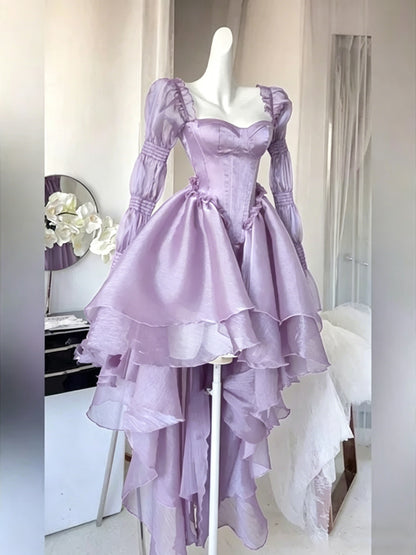 Spring Summer Vintage Style Off Shoulder Navy Blue Party Dress Women Elegant Princess Dress Y4808