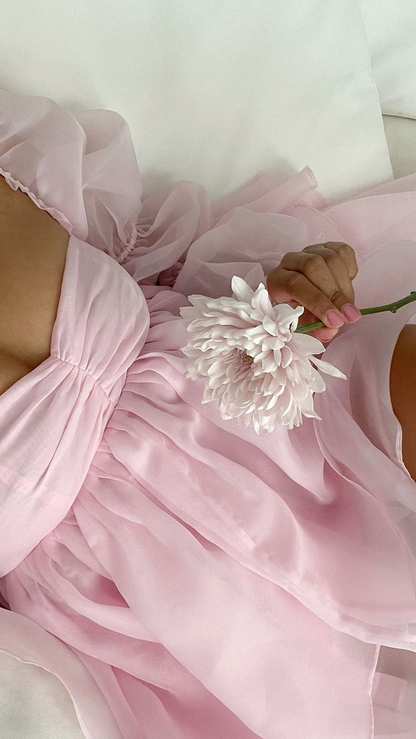 Pink A-line Puffy Dress,Pink Homecoming Dress,Y2428