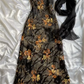 Elegant Black Chiffon Appliques Beaded Evening Dress Formal Prom Dress Y8302