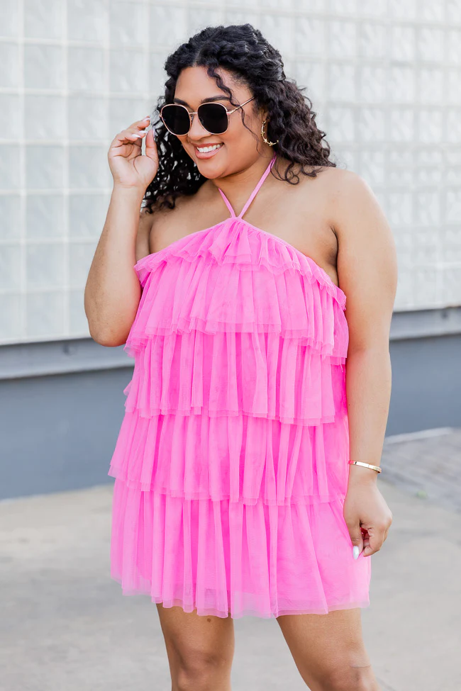Layer Hem Backless Mesh Overlay Halter Dress,Pink Homecoming Dress Y25 Simplepromdress Layer Hem Backless Mesh Overlay Halter Dress,Pink Homecoming Dress Y25 Simplepromdress