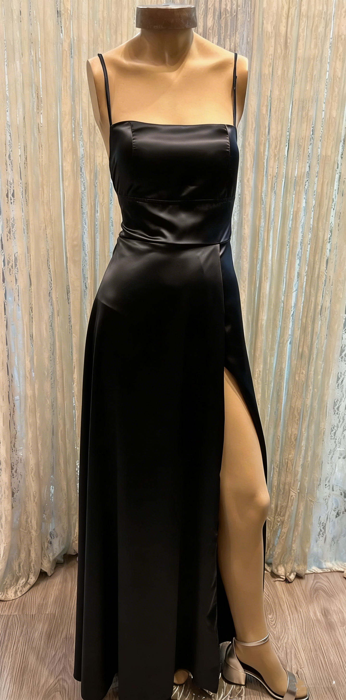 Classic A-line Navy Blue Prom Dress With Split,Simple Evening Dress Fo –  Simplepromdress
