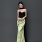 Vintage Strapless Satin Mermaid Prom Dress Long Evening Dress Y8593