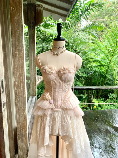 Pretty Spaghetti Straps Pink Tulle Lace Appliques Hi-Low Graduation Homecoming Dress Birthday Dress SP2360