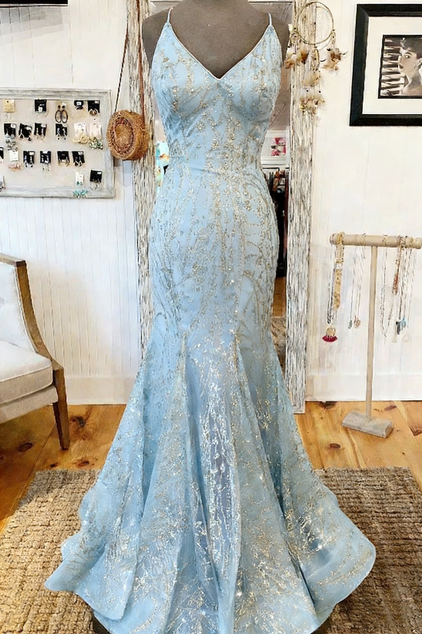 Mermaid V Neck Dark Green Prom Dress Stunning Evening Dress Y325