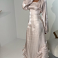 Vintage Prom Dresses with Pleated Ruffles,Floor Length Evening Gown Y4595