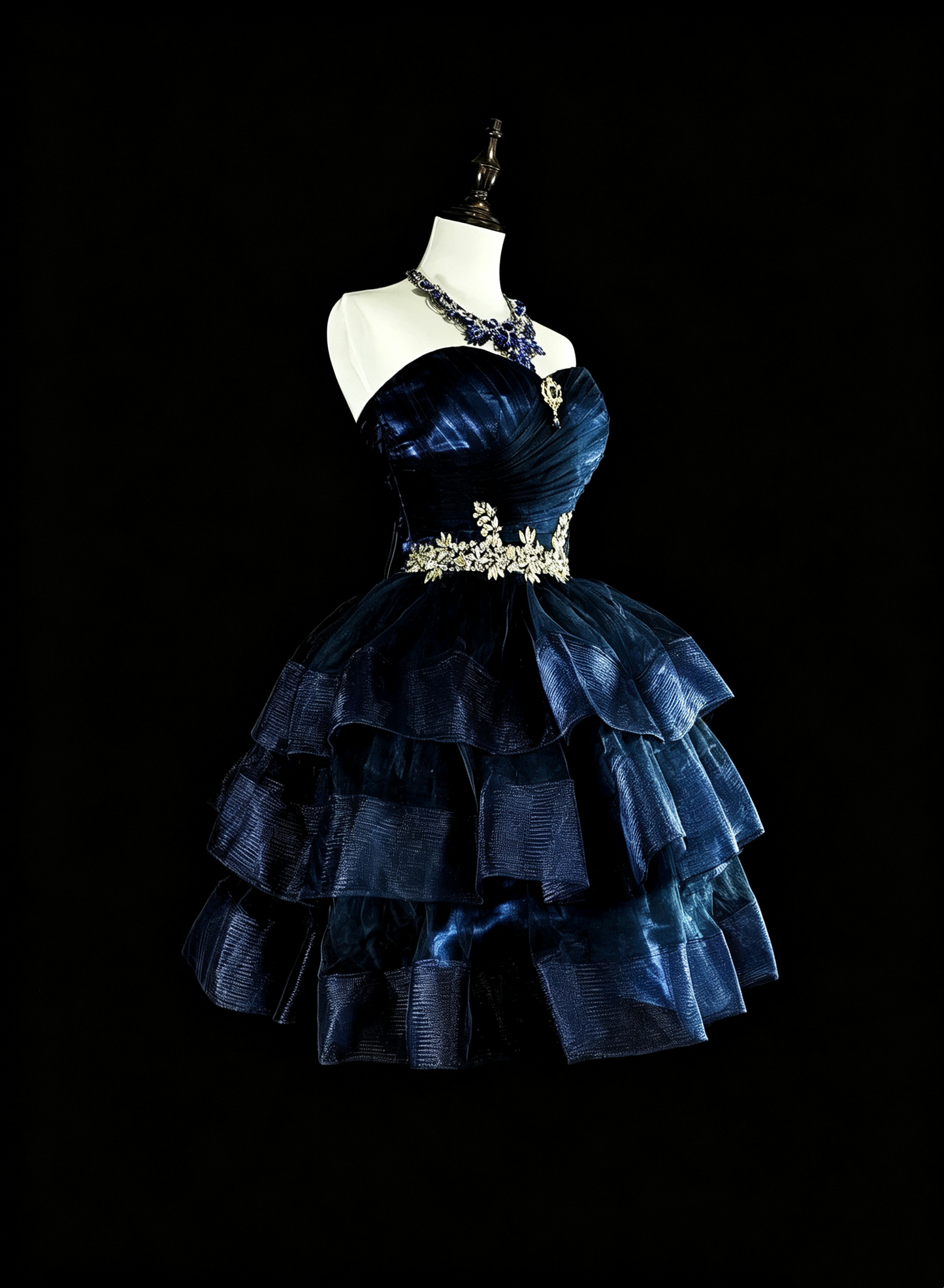 Fashion Navy Blue Satin Tulle Beaded A Line Short 6th Grade Homecoming Dress,Mini Prom Dress SP3387